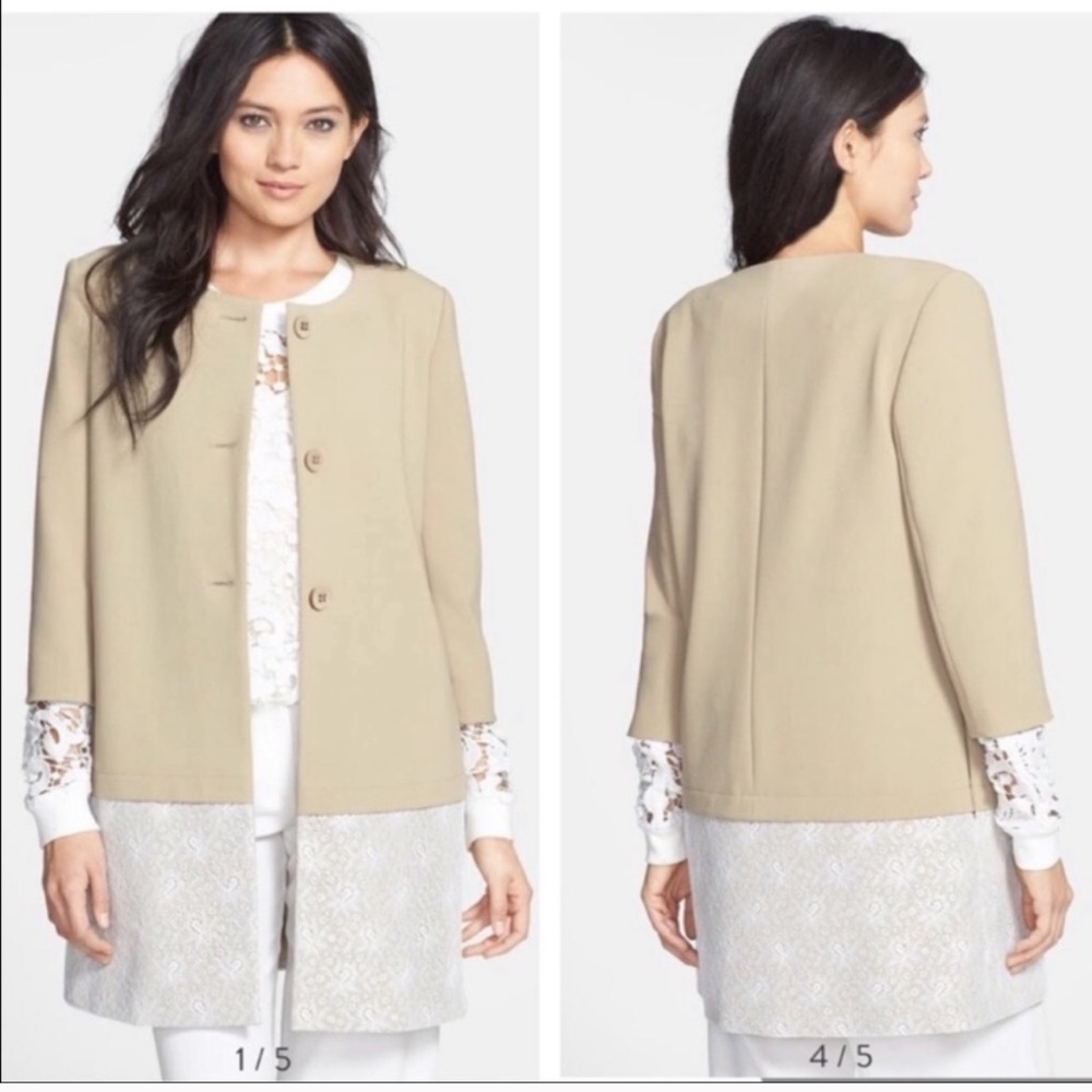 Chealea28 • White Lace 3/4 Sleeve Longline Coat